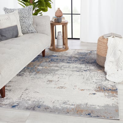 Ridley Abstract Gray/ Blue Area Rug