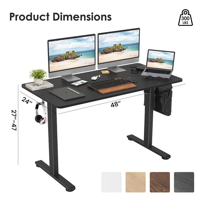 Electric Standing Desk Adjustable Height Sit Stand Home Office Desk with Splice Board