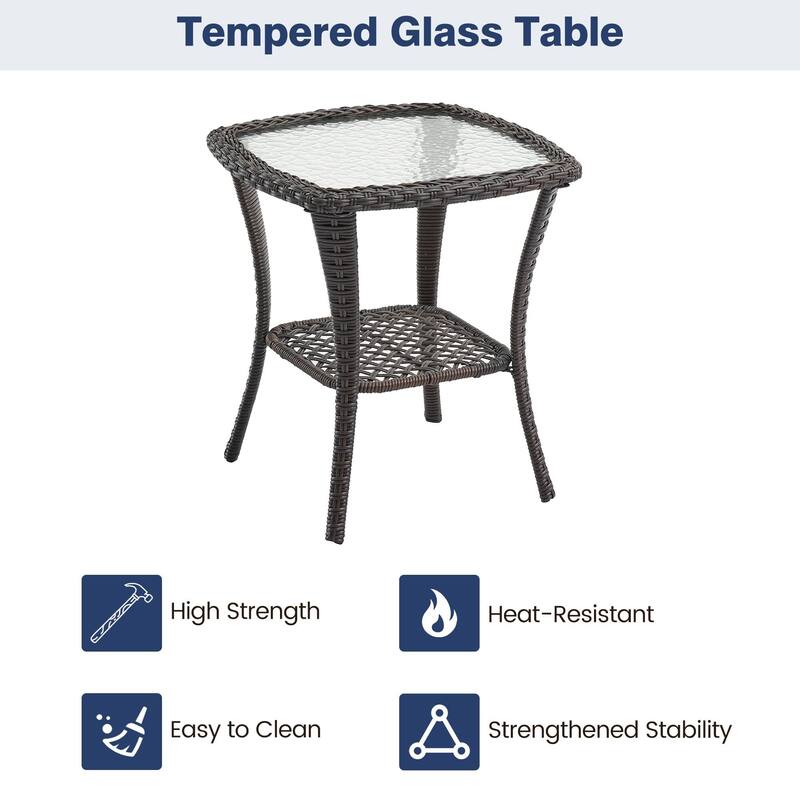 3 Piece Patio Furniture Sets Wicker Swivel Rocker Chairs