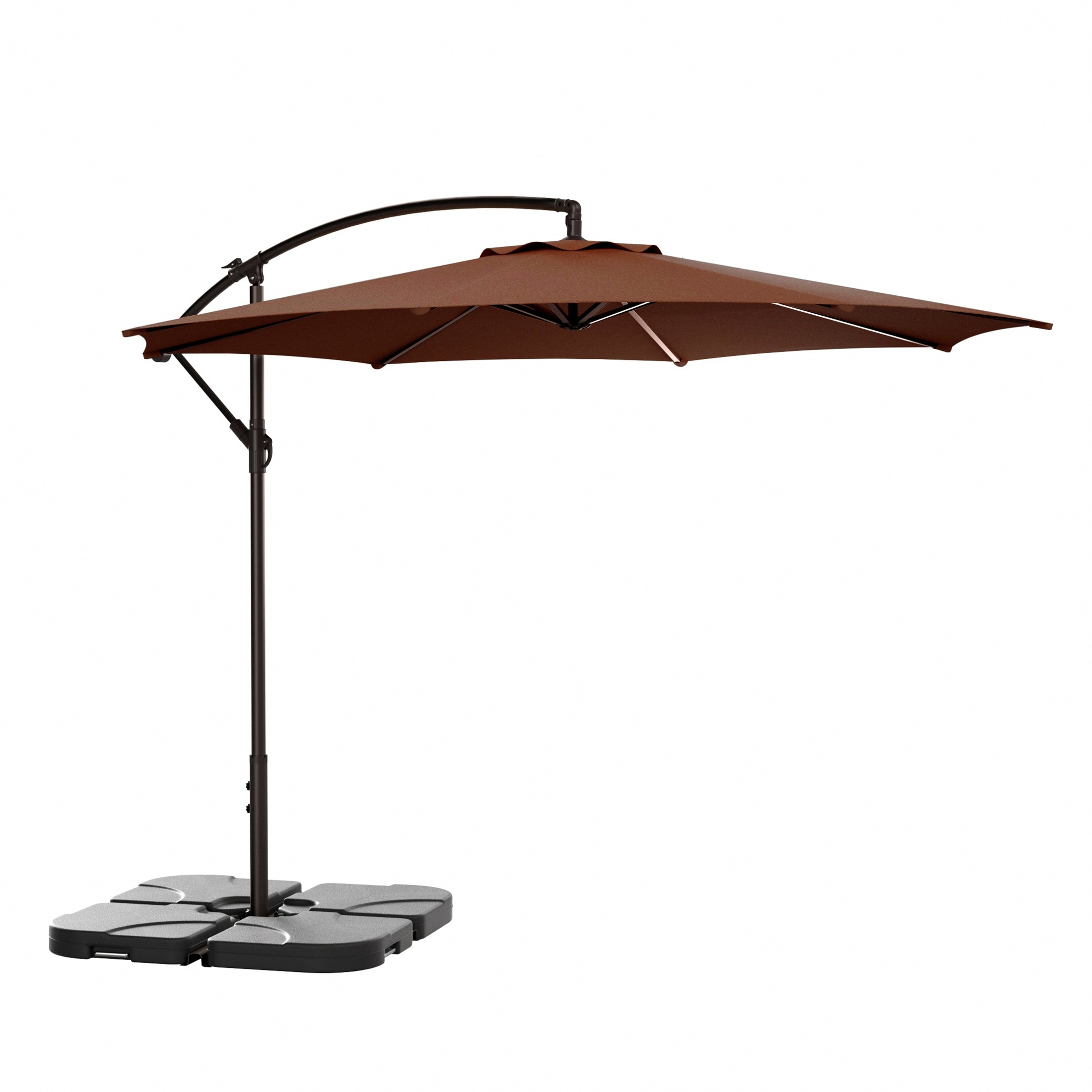 brown patio umbrella base stand included 10 ft LOKATSE HOME Offset Cantilever Outdoor Hanging Market Backyard 70L Heavy-Duty Stand, Set, : Patio, Lawn & Garden The crank mechanism makes it easy to open up this patio umbrella Bond Bronze Ribbon Envirostone Umbrella