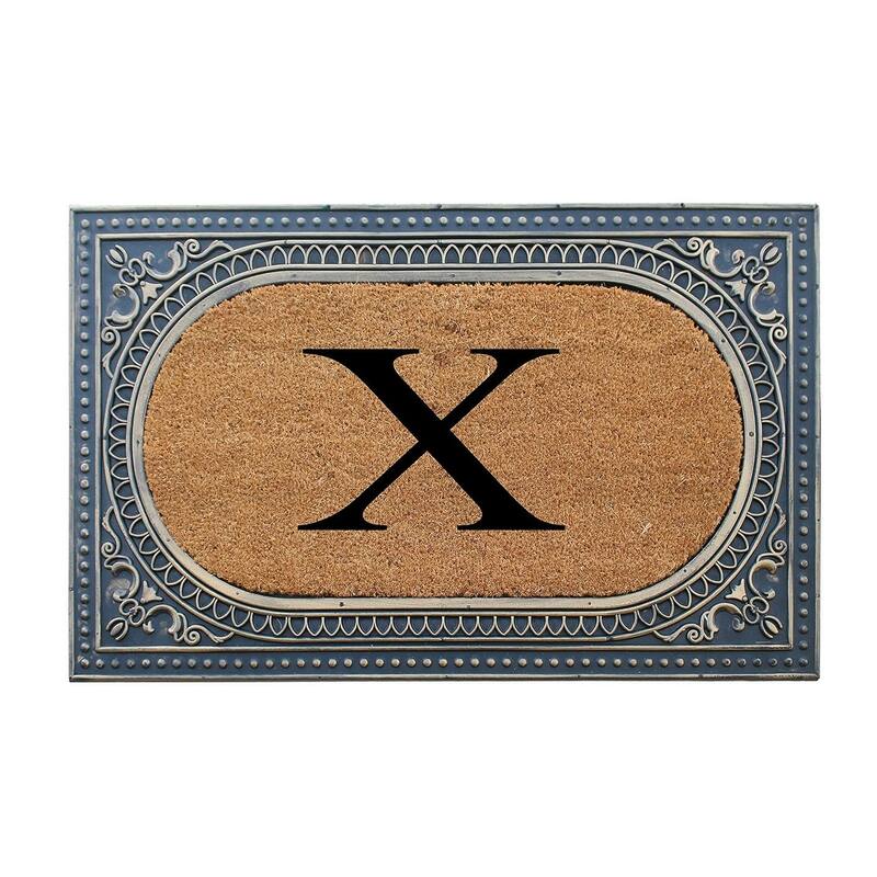 A1HC First Impression Carson Rubber and Coir 24" X 39", Heavy Duty, Easy to Clean Outdoor Monogrammed Doormat