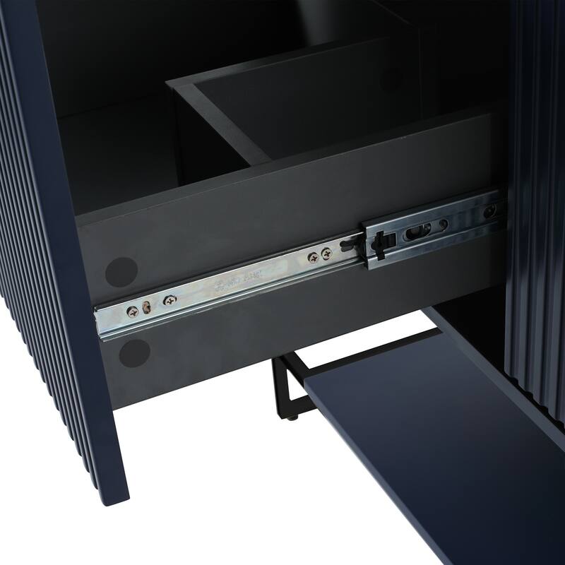 30 inch Plywood Freestanding Bathroom Vanity Set in Navy Blue with Integrated Resin Sink