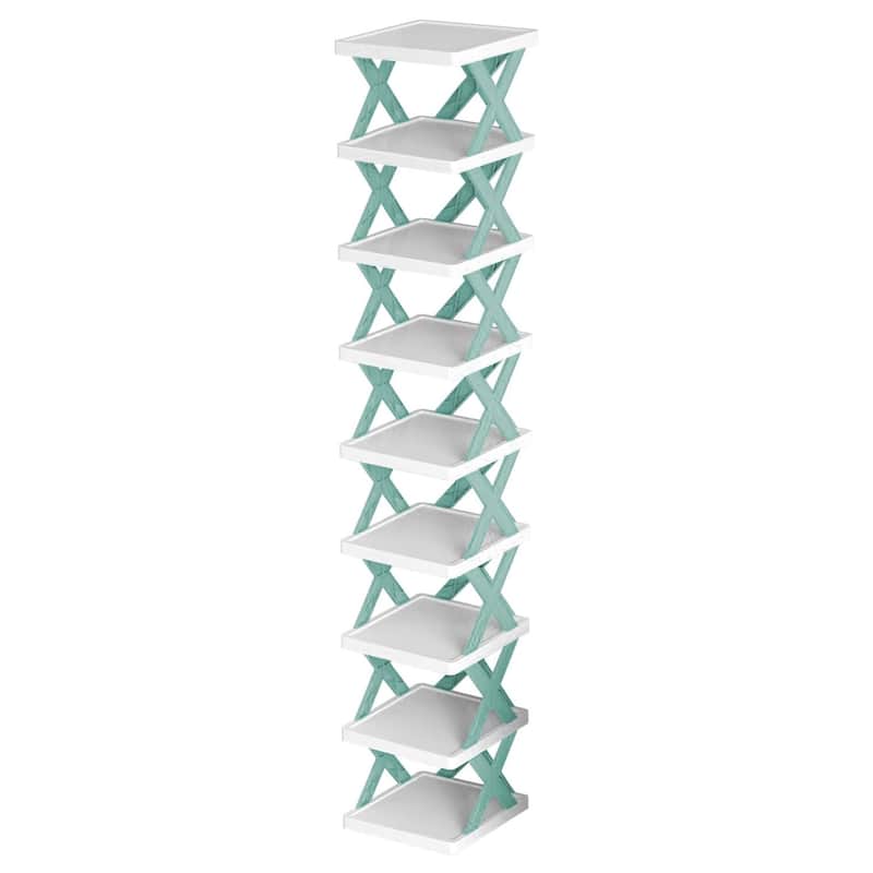 9-Tier Narrow Entryway Shoe Rack Free Standing Vertical Shoe Organizer