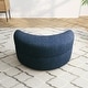 preview thumbnail 44 of 96, Upholstered Chenille Boucle Half Moon Storage Ottoman with Tray