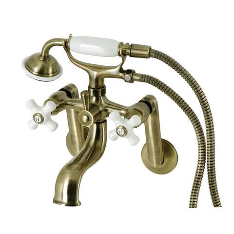 Kingston Tub Wall Mount Clawfoot Tub Faucet with Hand Shower