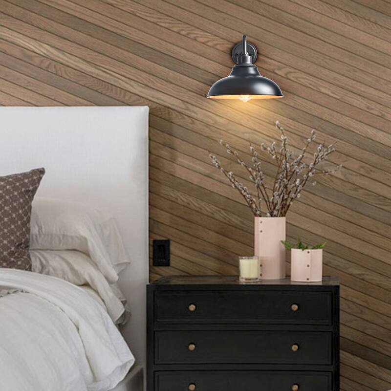 Sanver Black Gooseneck Wall Sconces Farmhouse Barn Light, 1-Light