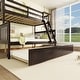 preview thumbnail 5 of 25, Twin Over Full Bunk Kids Bed Frame with Trundle, Detachable & Convertible Bed with Reversible Ladder & Guardrail, Espresso