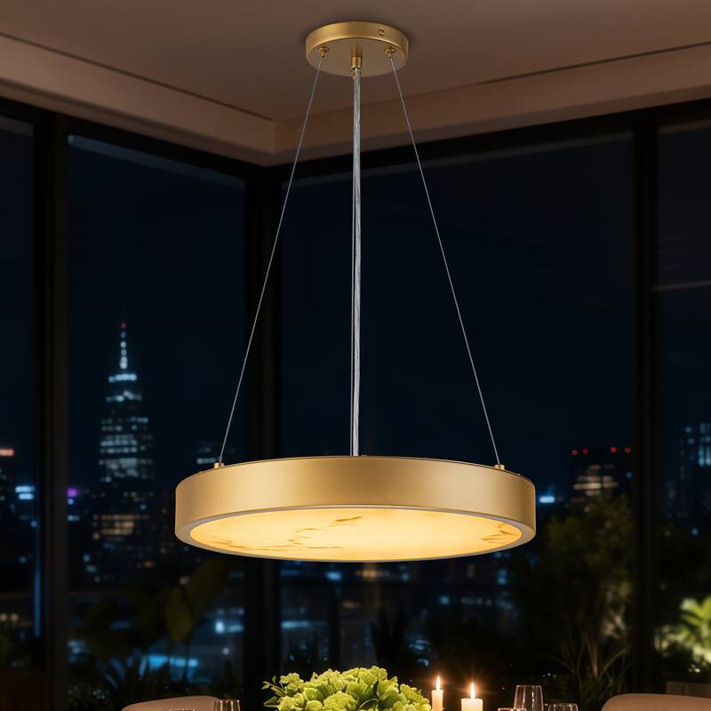 Starsky Alabaster Stone-look Resin Modern Gold LED Chandelier