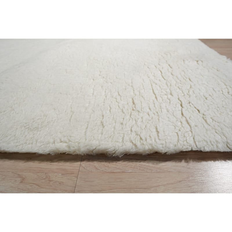 Hand-Knotted Wool Modern Pile Rug, 8' x 10', Gray Area Rug, Elegant Handcrafted Design for Bedroom or Office - L