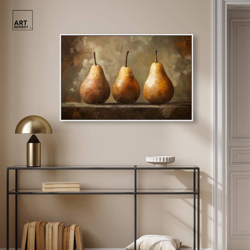 Pear Trio Canvas by Art Remedy
