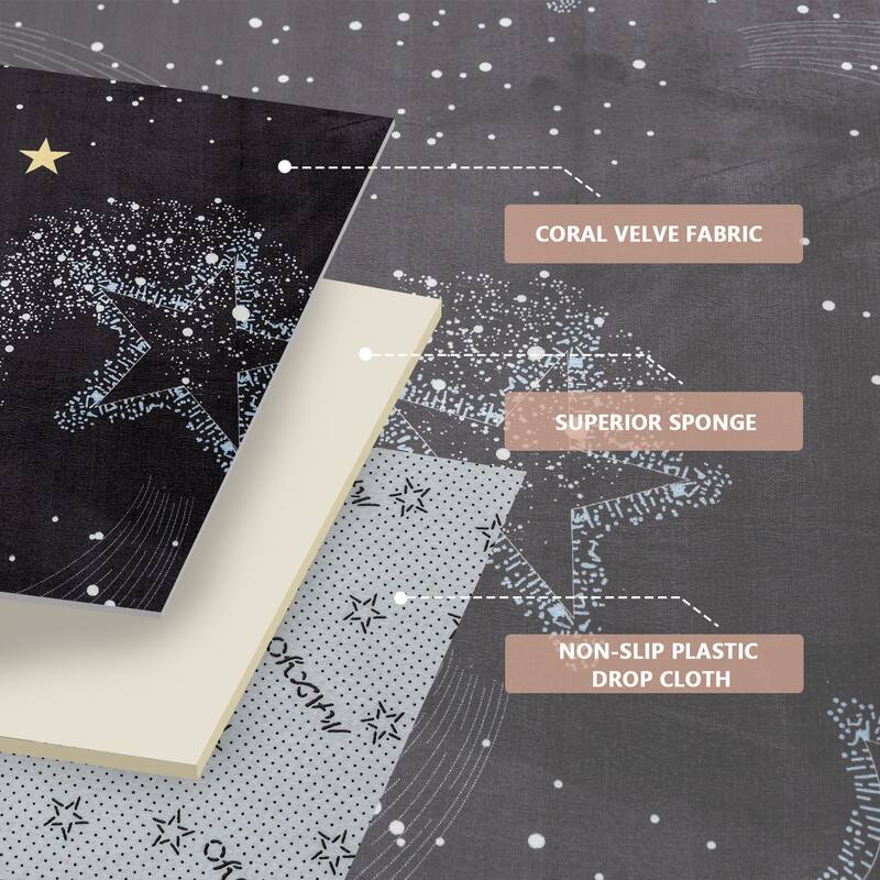 Memory Foam Soft Padded Baby Play Mats Area Rug with Non-Slip Bottom