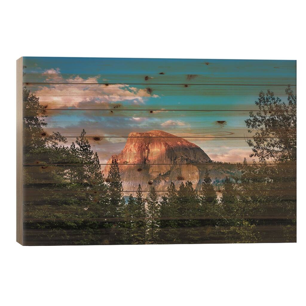 California Yosemite Valley Sunset I Print On Wood by Alex G Perez - Multi-Color