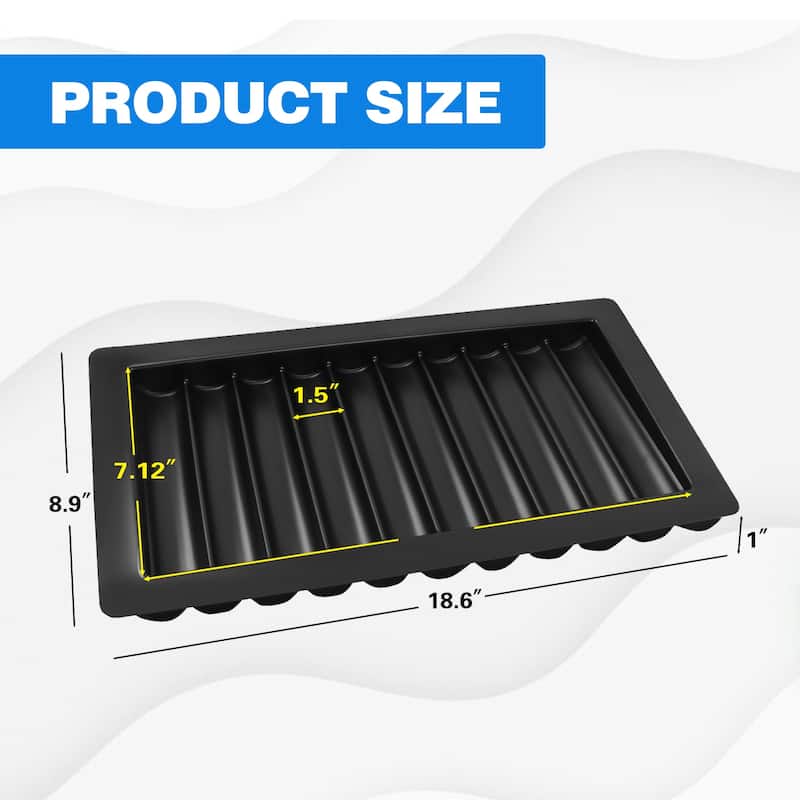 GSE™ 10-Row Casino Poker Table Dealer Poker Chip Tray. Custom Poker Table Chip Rack/Holder for 500 Chips - Black