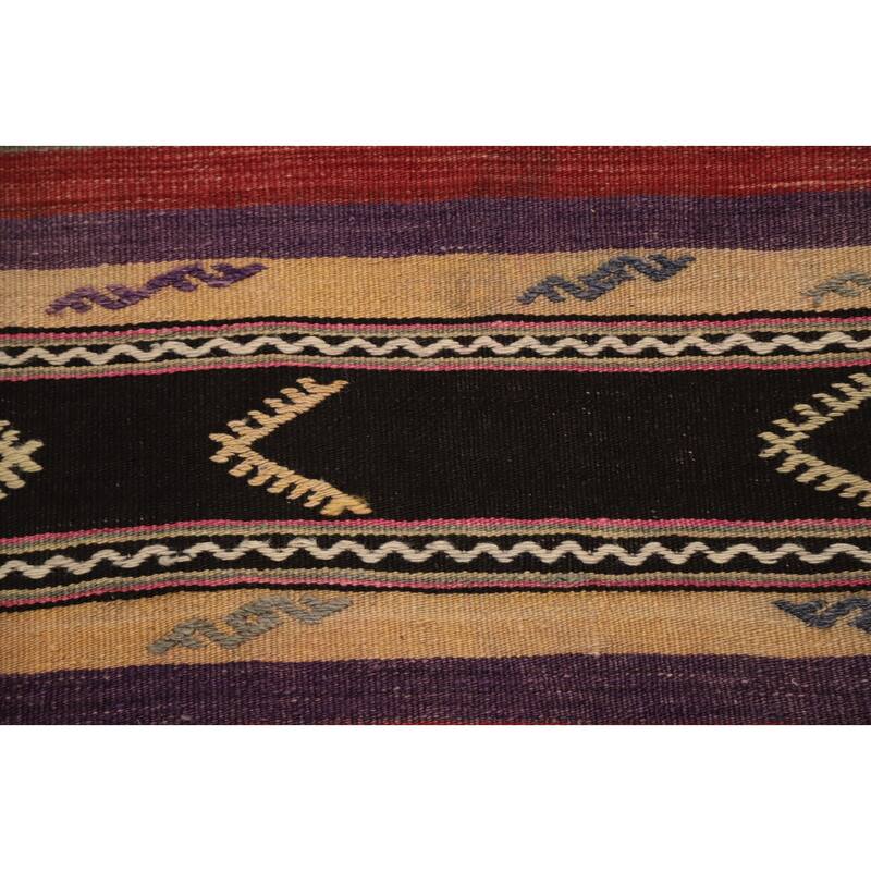 Hand Woven Oriental 100% Wool Carpet Southwestern Tribal Multi-Colored Kilim Area Rug - 8' 8'' X 5' 3''