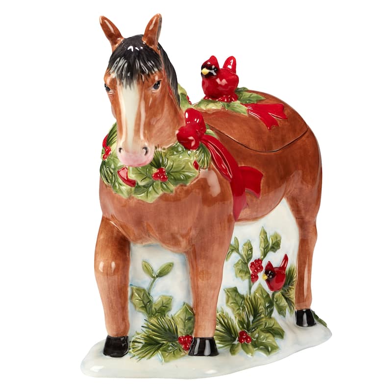 Certified International Homestead Christmas 64 oz. 3-D Cookie Jar