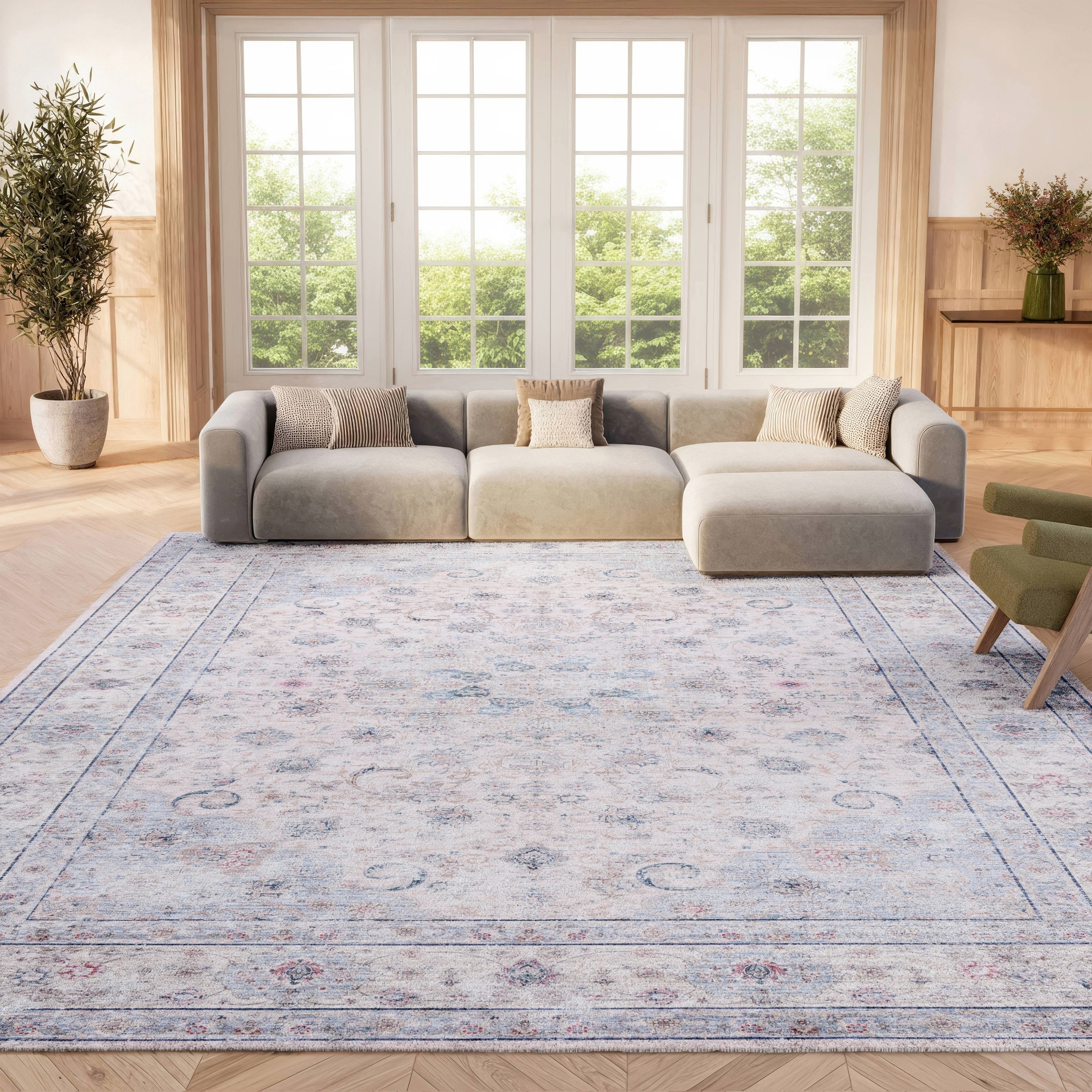 SAFAVIEH Tucson Machine Washable Slip Resistant Abigail Oriental Rug