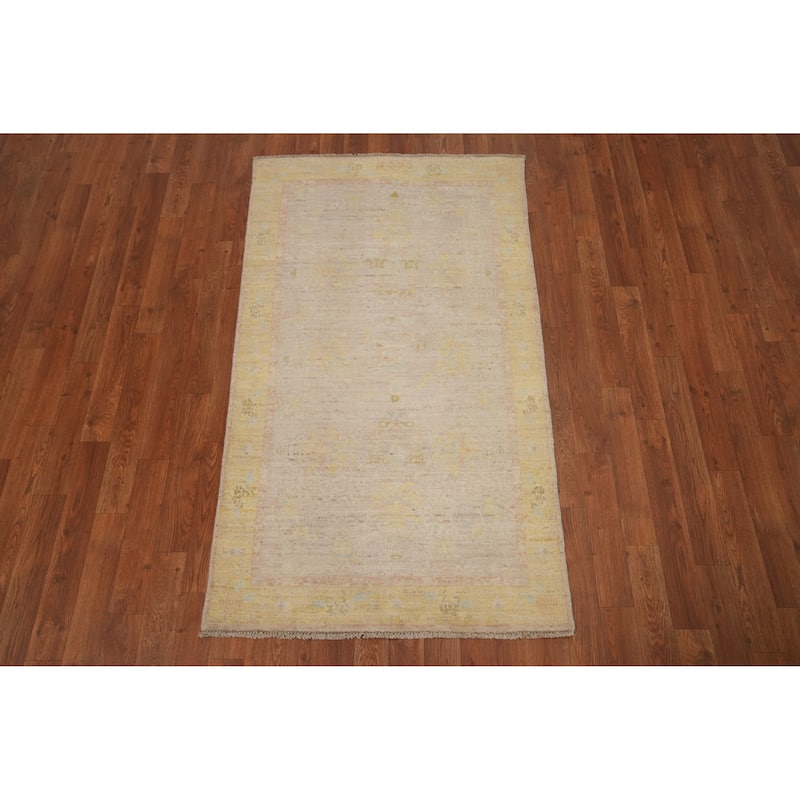 Hand Knotted Oriental 100% Wool Carpet Traditional Floral Purples Ziegler Area Rug - 5' 1'' X 2' 11''