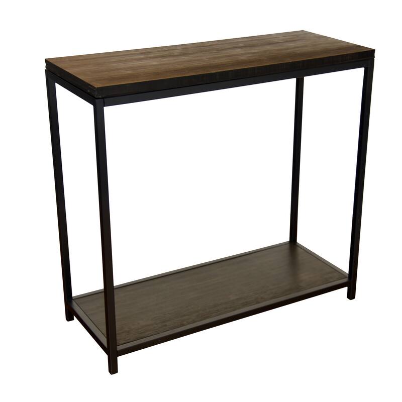 2 Tier Solid Bamboo Steel Frame Console Table