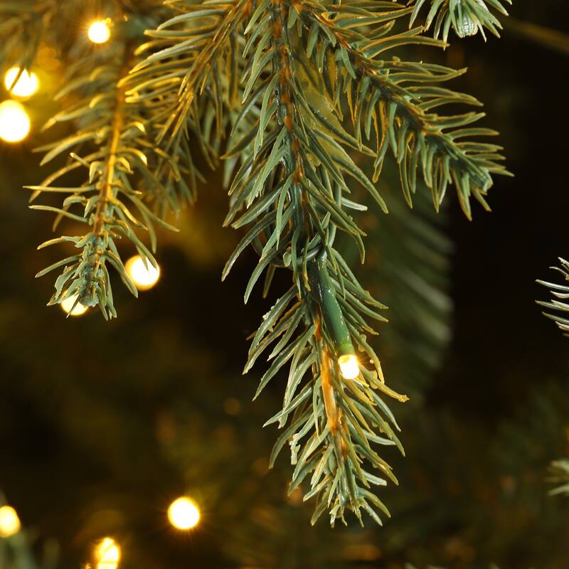 Glitzhome 11ft Pre-Lit Realistic Green Full Fir Artificial Christmas Tree with 3200 Lights & Foot Pedal