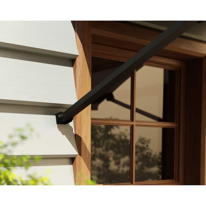 Canopia Augustine 3 ft. Black/Gray Door and Window Awning