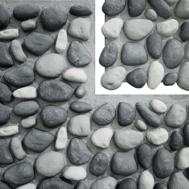 EverStone River Rock Faux Rock Panel, 49"W x 24 3/4"H x 3"D