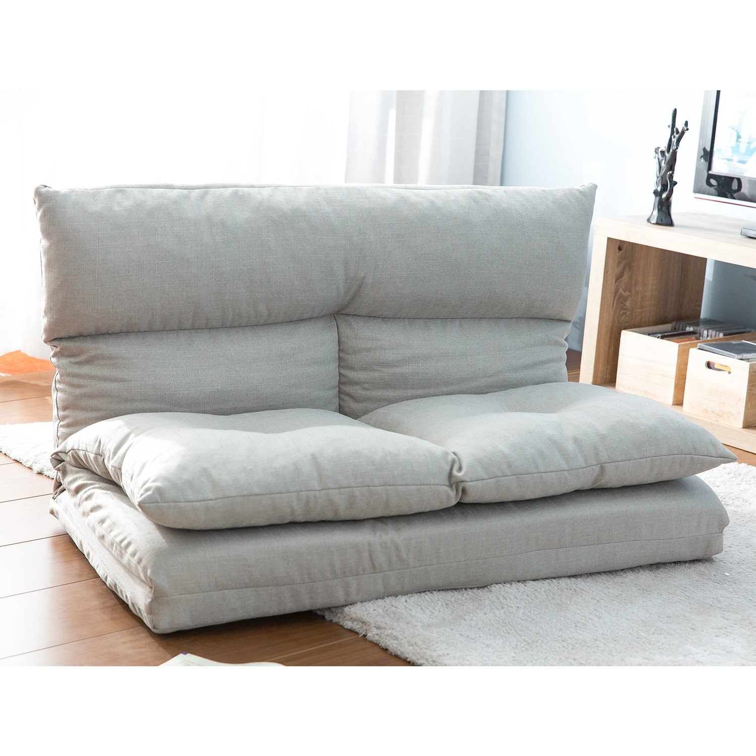 Adjustable fabric folding chaise shop lounge sofa chair floor couch