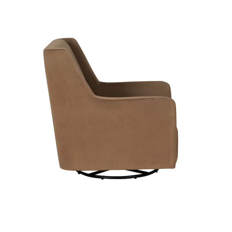Dolly White Sherpa or Brown Velvet Swivel Rocker Accent Chair