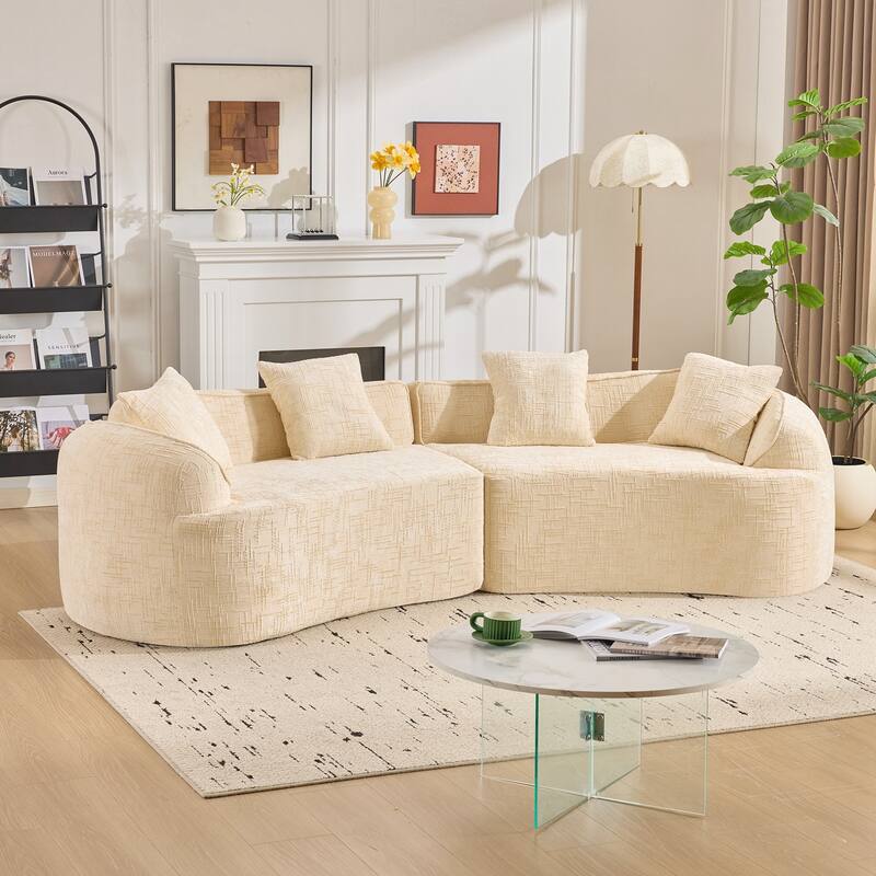 Curved Compressed Sofa, Creative Nordic-style Design for Living Room