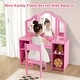 preview thumbnail 3 of 16, Gymax Kids Vanity 2 in 1 Princess Makeup Desk & Chair Set Safe