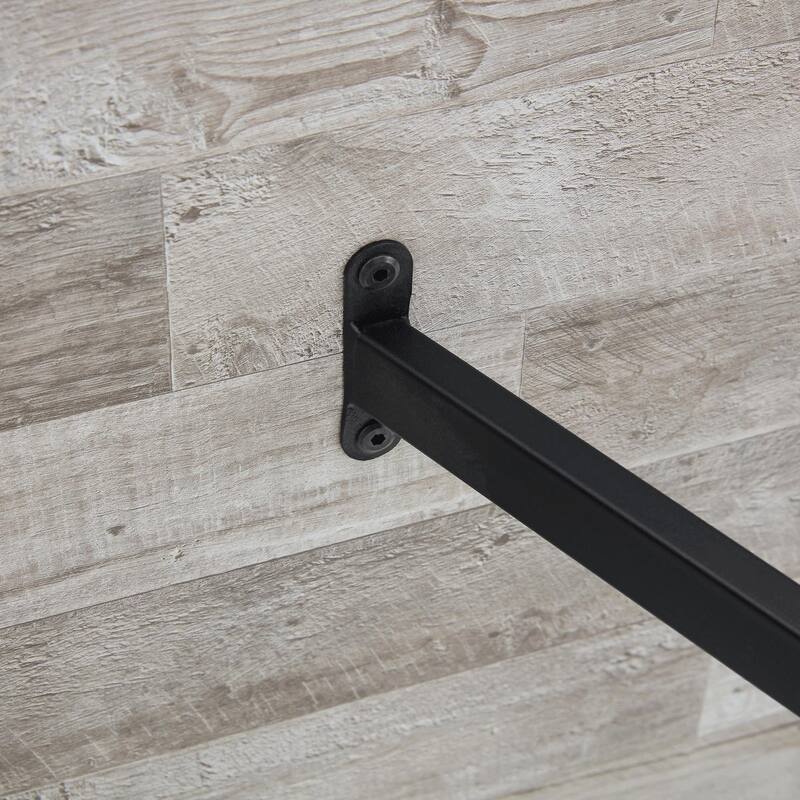 Roomfitters Minimalist Rectangular Dining Table with Textured MDF Top and Black Metal Legs for Modern Interiors