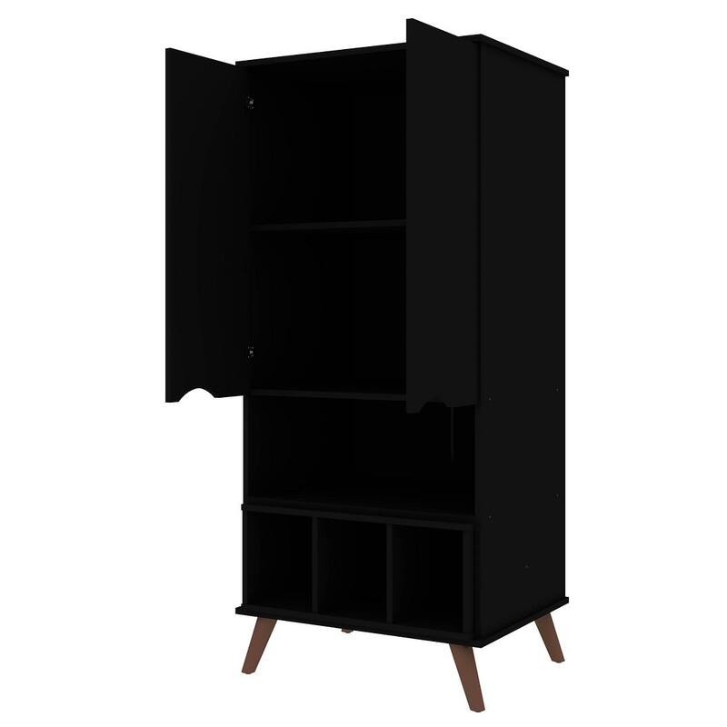 Manhattan Comfort Hampton Wood 6 Shelf Display Cabinet