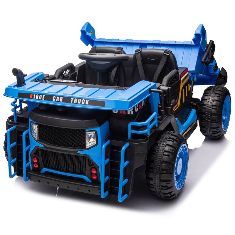Dual-Seater Ride On Car for Kids, 24V Motor, Parental Remote Control, Bluetooth, Music, Electric Rear Dump and LED Lights