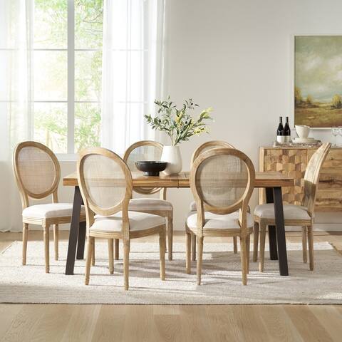 Dero Fabric and Wood 7 Piece Dining Set by Christopher Knight Home