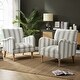 preview thumbnail 13 of 48, HULALA HOME Seip Modern Striped Arm Chair with Spindle Wood Legs Set of 2 GREY