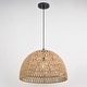 preview thumbnail 4 of 9, Vaxcel Lighting P0405 Nassau 18" Wide Pendant with Woven Rope Shade