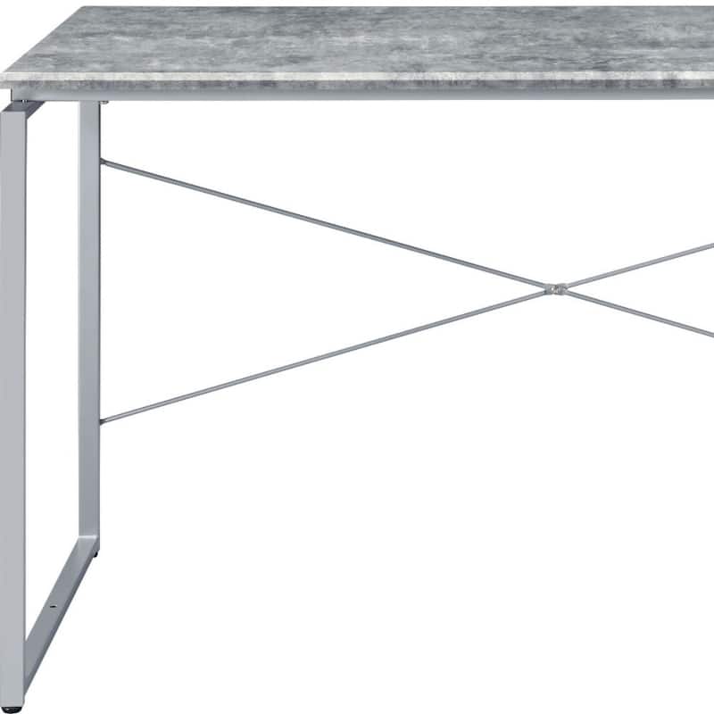Wood Writing Desk with Black Metal Frame and Shelving
