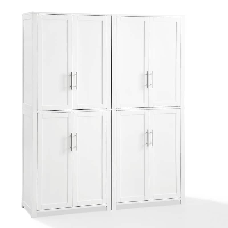 Crosley Savannah 6-shelf Pantry Storage Cabinets (Set of 2) - 56 "w x	15 "d x 67 "h