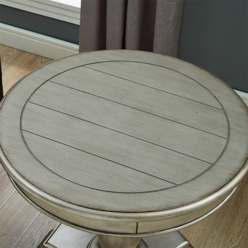 Round Wood Pedestal Side Table