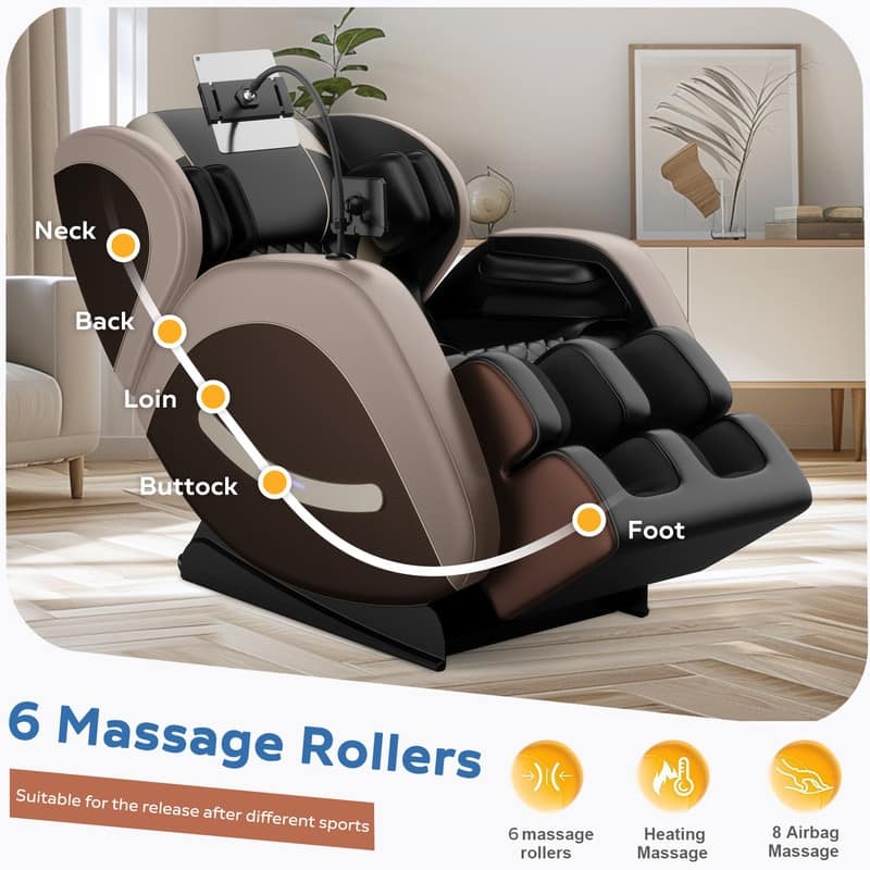 Luxury Zero Gravity Massage Chair Recliner with Full Body Air Pressure, Bluetooth Audio & Heating