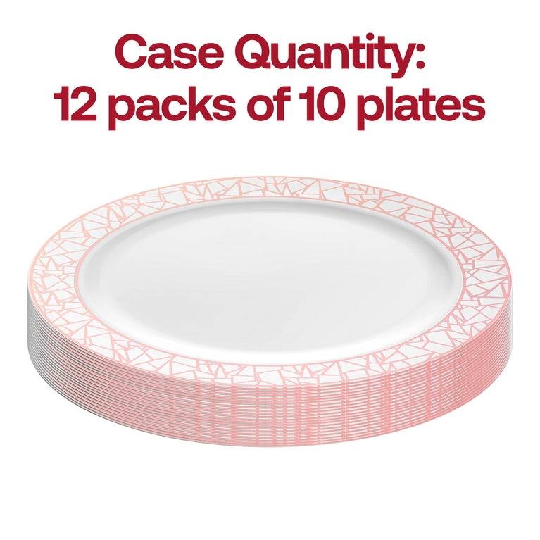 Shiny Mosaic Rim Disposable Plastic Plate Packs - Party Supplies