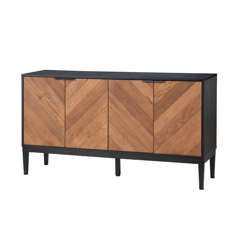 Senin Modern Herringbone Sideboard with Metal Frame Legs by HULALA HOME