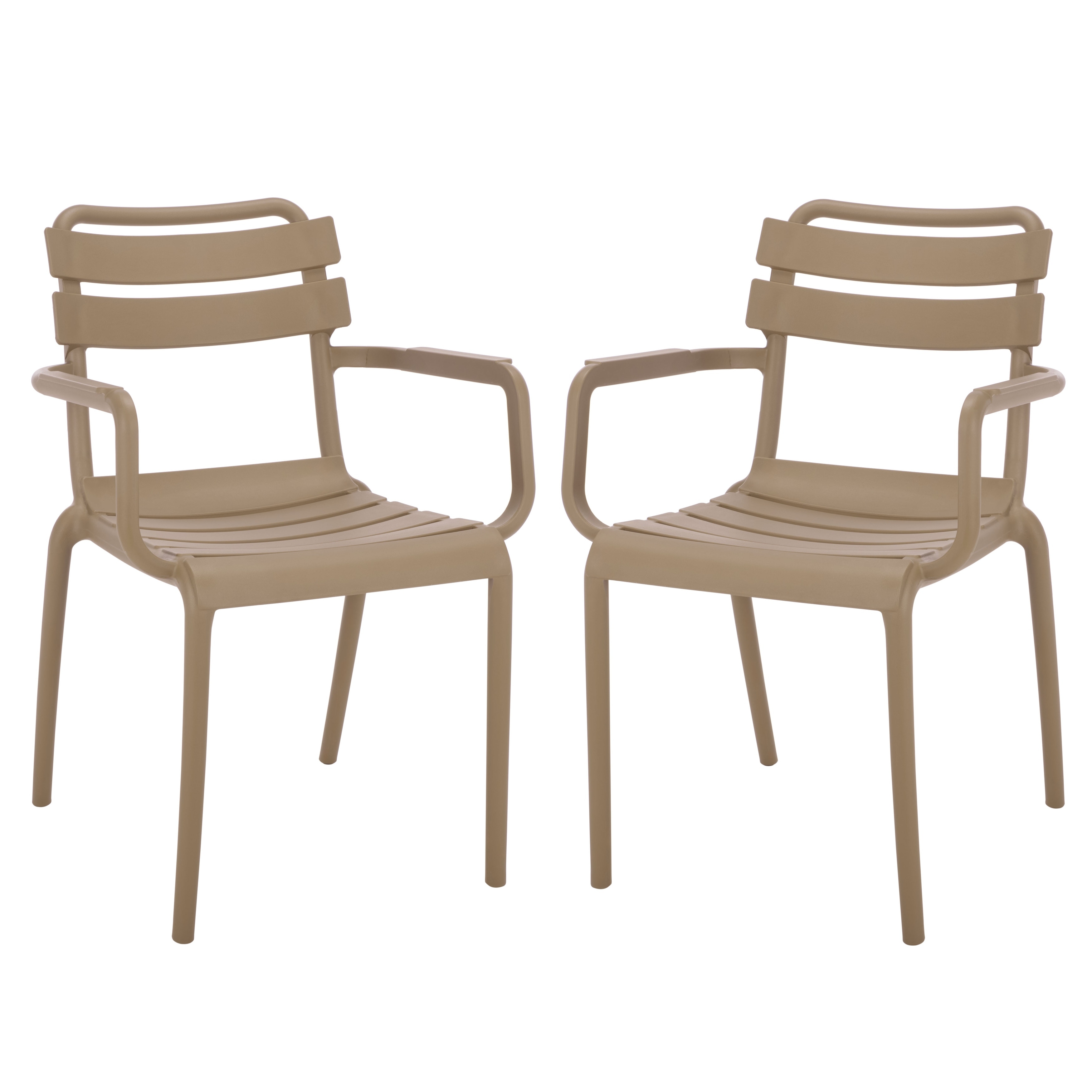 SAFAVIEH Outdoor Living Sarah Stacking Dining Armchair (Set of 2) - 21"W x 23"D x 32"H