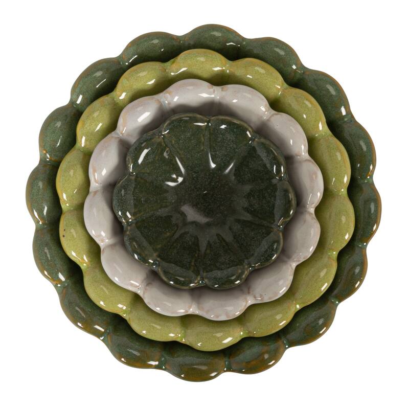 Stoneware Flower Bowls