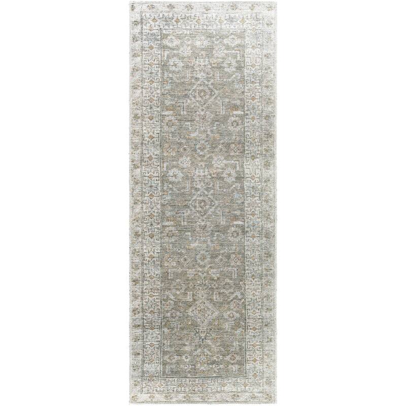 Becki Owens x Livabliss Darling Updated Traditional Washable Area Rug - 2'7" x 7'3" - Olive