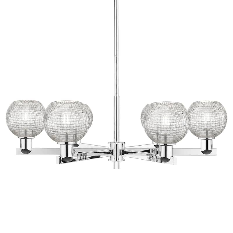 Innovations Lighting 716-6CR-11-36 Athens Chandelier Athens 6 Light - Polished Chrome / Clear Basketweave
