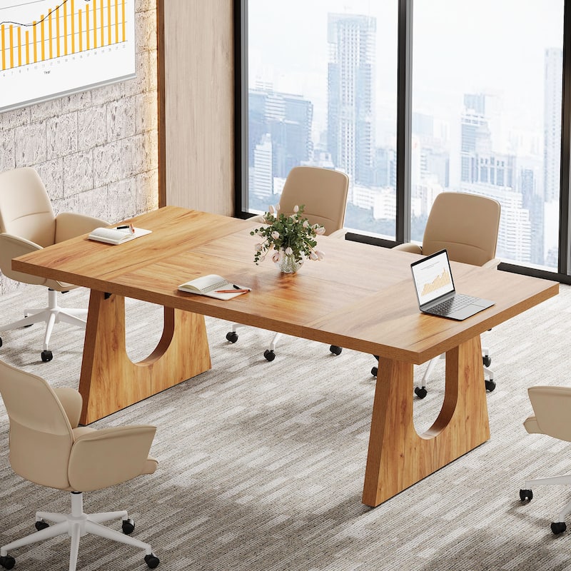 Wood Conference Table Oka Rectangular Office Meeting Room Desk