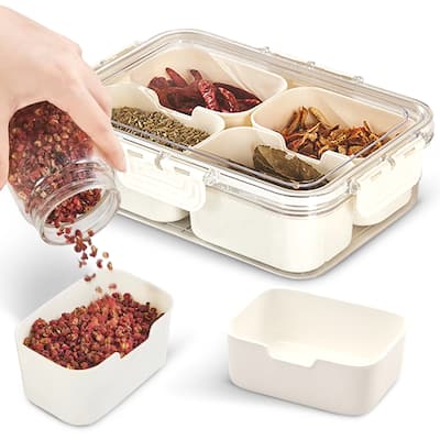 Cheer Collection 4 Compartment Airtight Food Container With Removable Baskets - Small