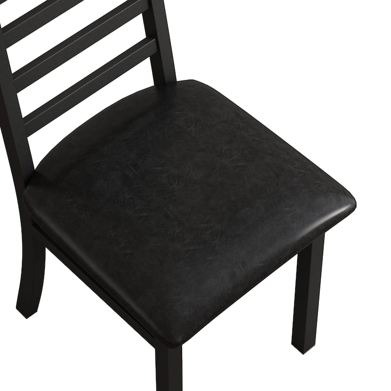 High Back Armless Dining Chairs with Steel Legs and PU Leather Seats, Set of 4/Set of 2