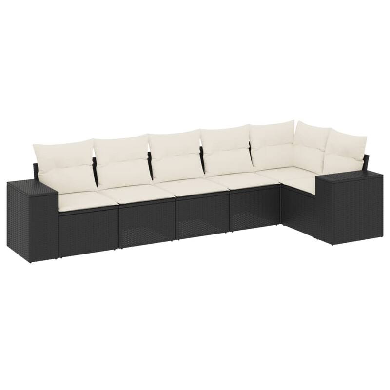 vidaXL Garden Sofa Set Black PE rattan Large Adjustable Feet - 24.4 x 32.7 x 27.2