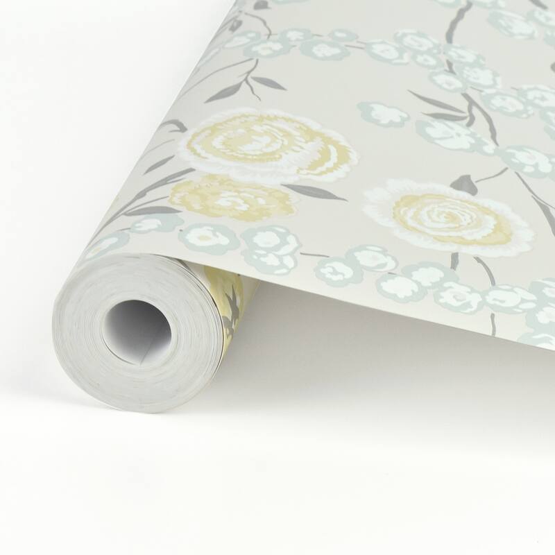 A-Street Prints Shadow Khaki Flocked Damask Wallpaper